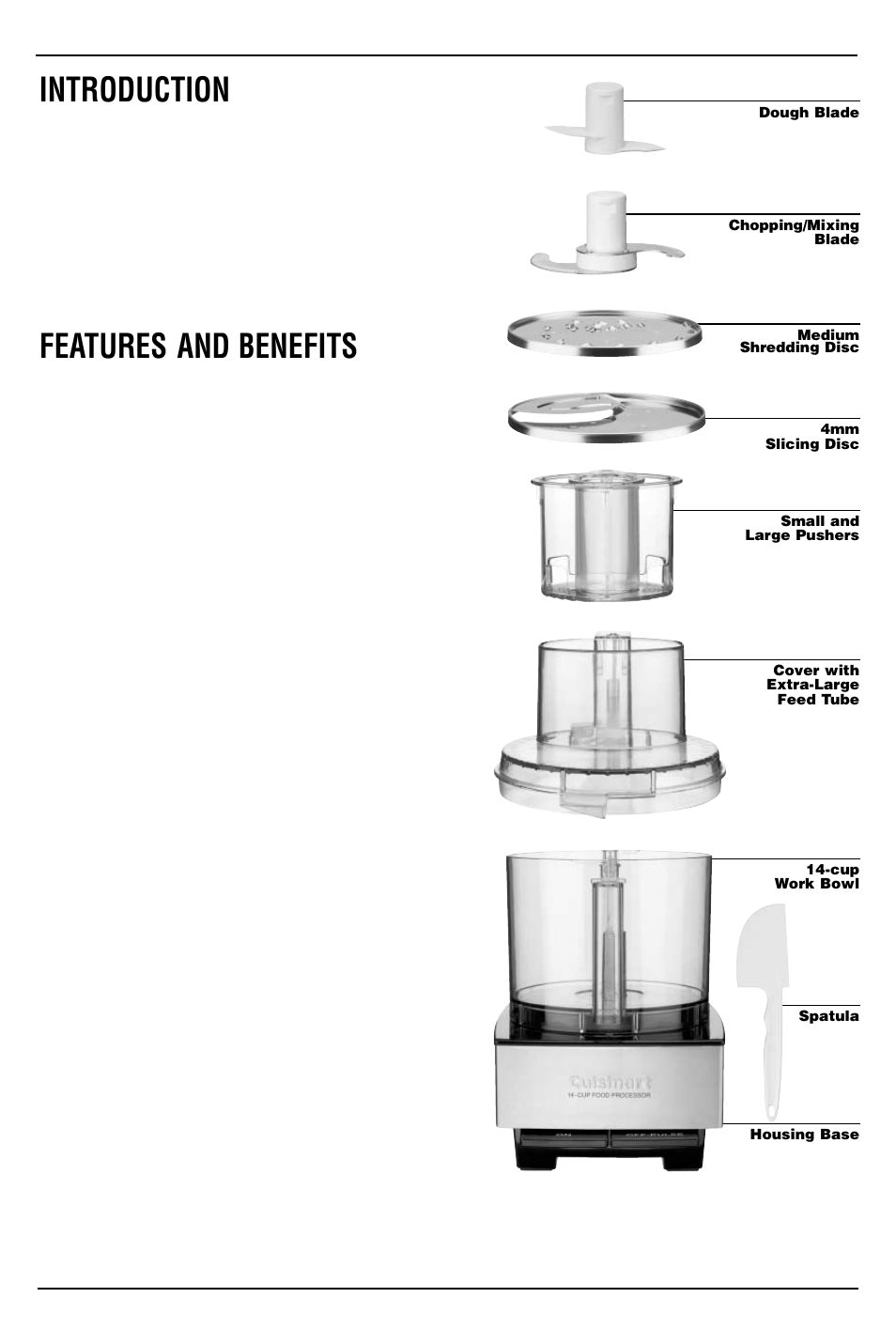 Introduction, Features and benefits | Cuisinart DFP-14N User Manual | Page 4 / 14