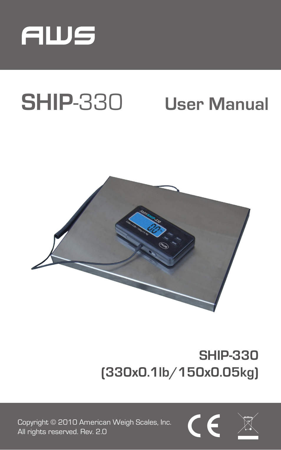 American Weigh Scales (AWS) AMW SHIP-330 User Manual | 6 pages