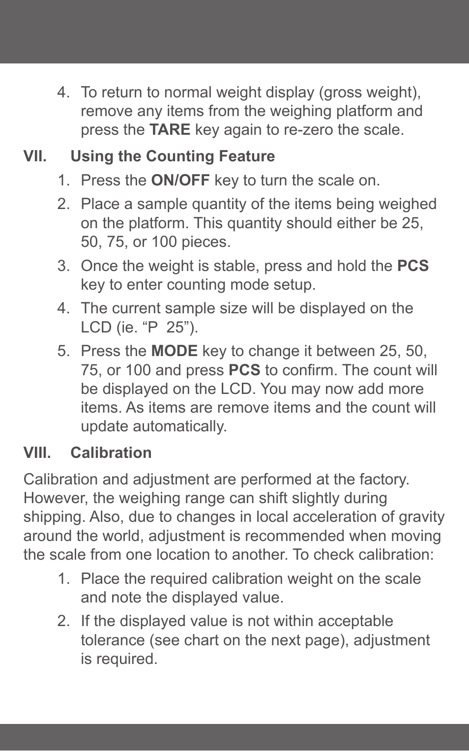 American Weigh Scales (AWS) CHROME-1KG User Manual | Page 5 / 7