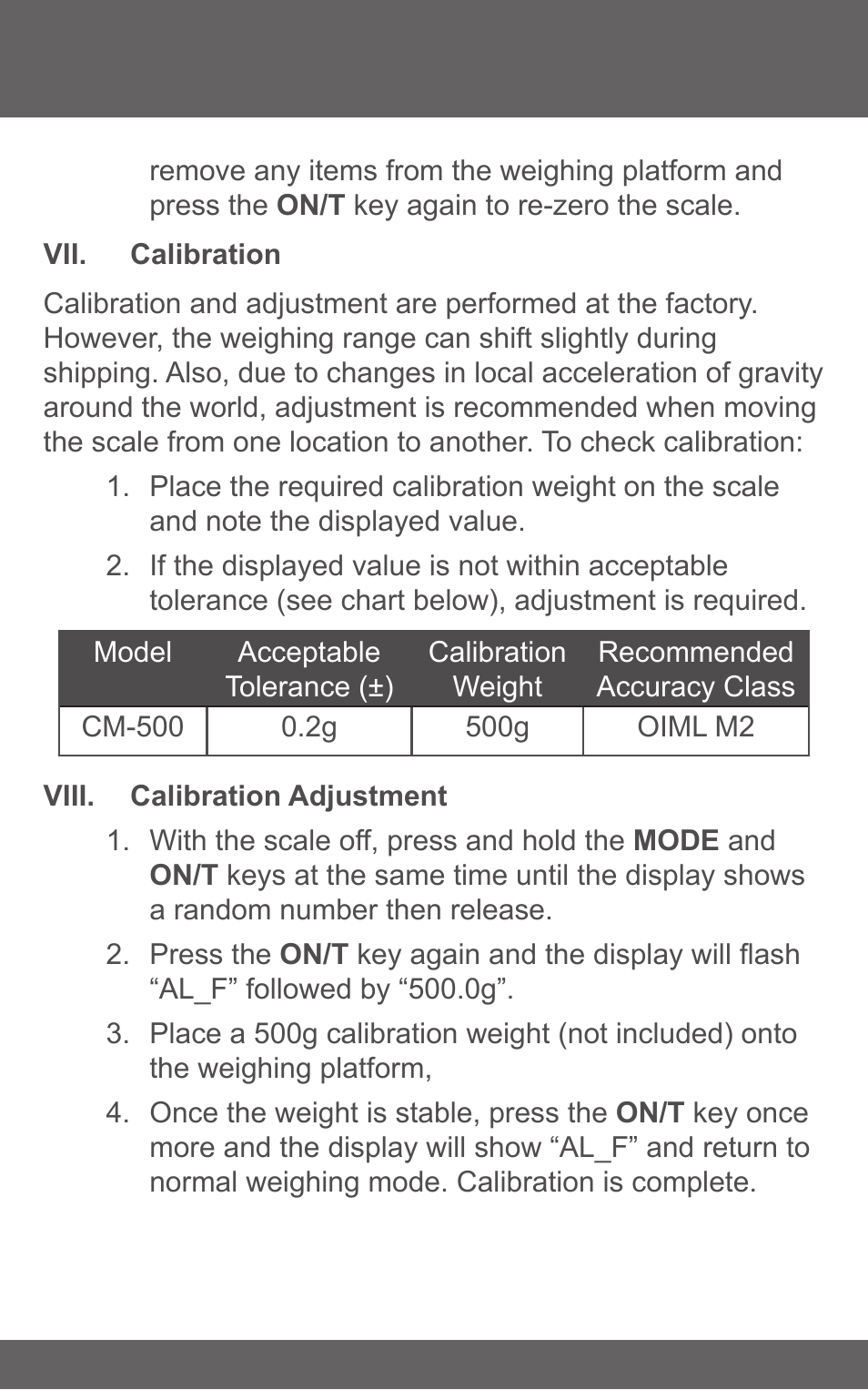 American Weigh Scales (AWS) CM-500 User Manual | Page 5 / 6