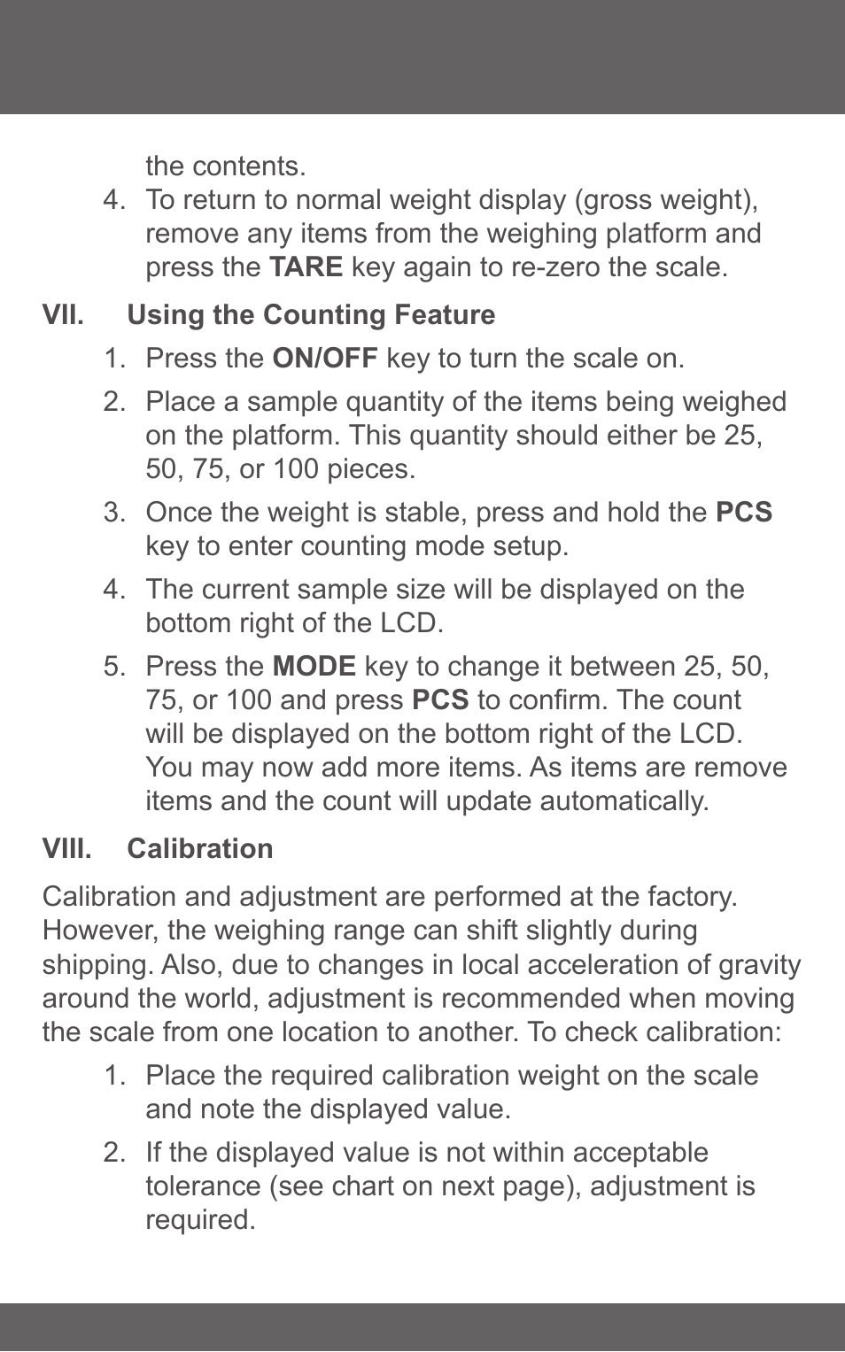 American Weigh Scales (AWS) AC PRO-500 User Manual | Page 5 / 7