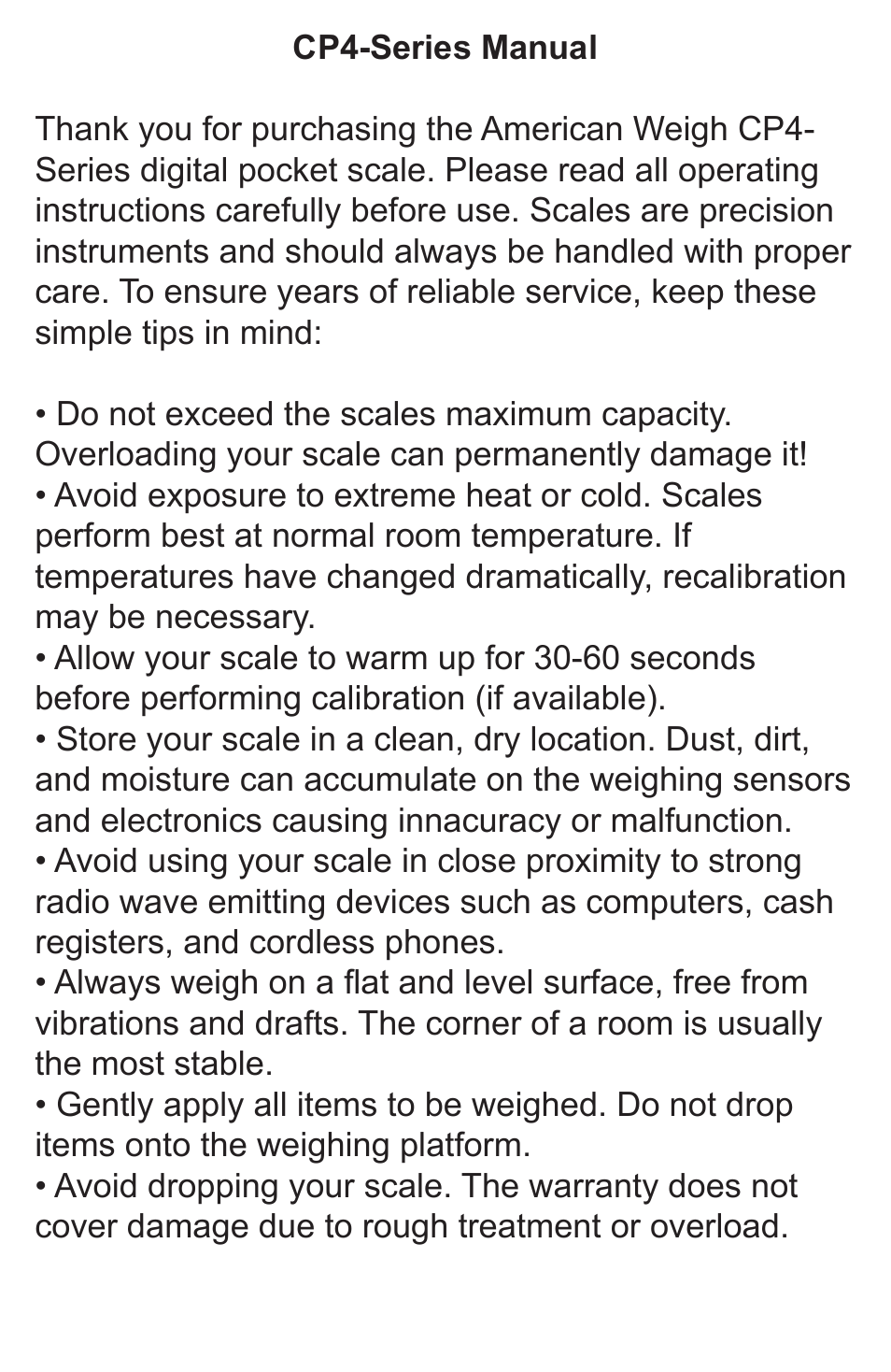 American Weigh Scales (AWS) CP4-650 User Manual | Page 2 / 6