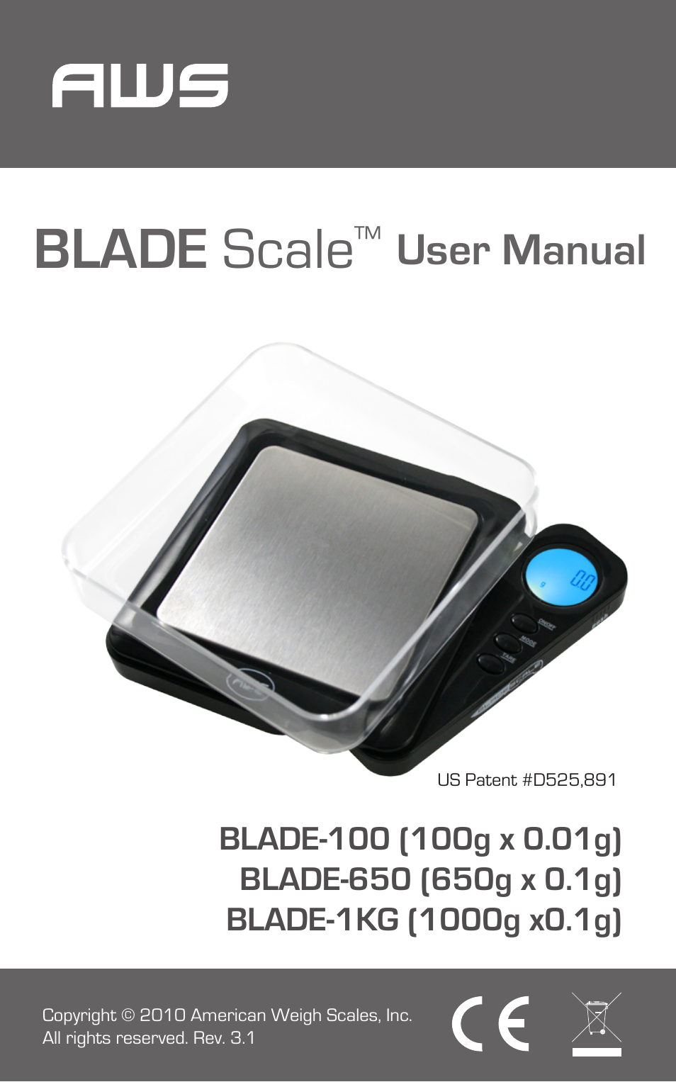 American Weigh Scales (AWS) Blade-650 User Manual | 7 pages