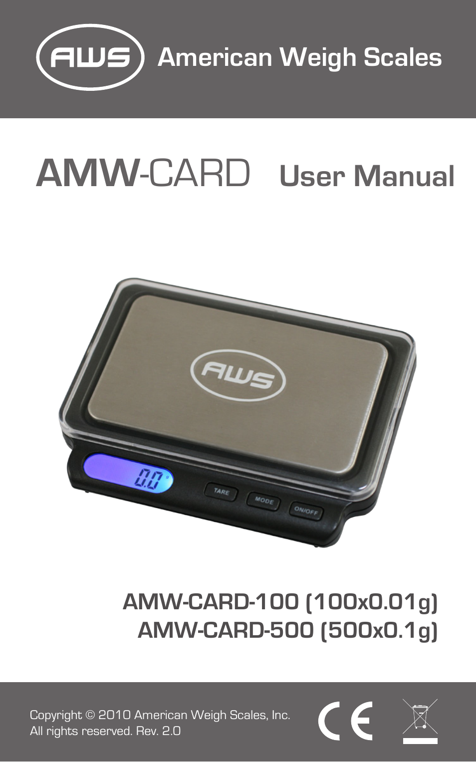 American Weigh Scales (AWS) Card-500 User Manual | 6 pages