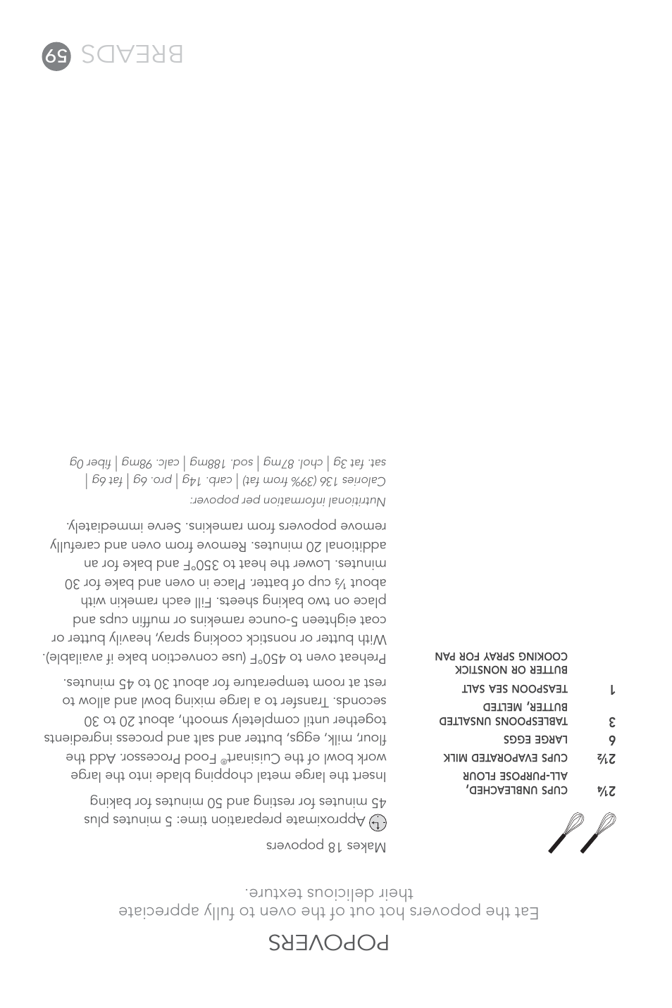 Breads, Popovers | Cuisinart FP-14 User Manual | Page 34 / 93