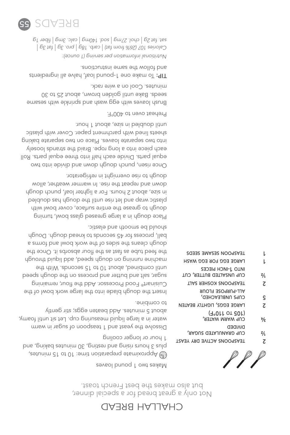 Breads, Challah bread | Cuisinart FP-14 User Manual | Page 38 / 93