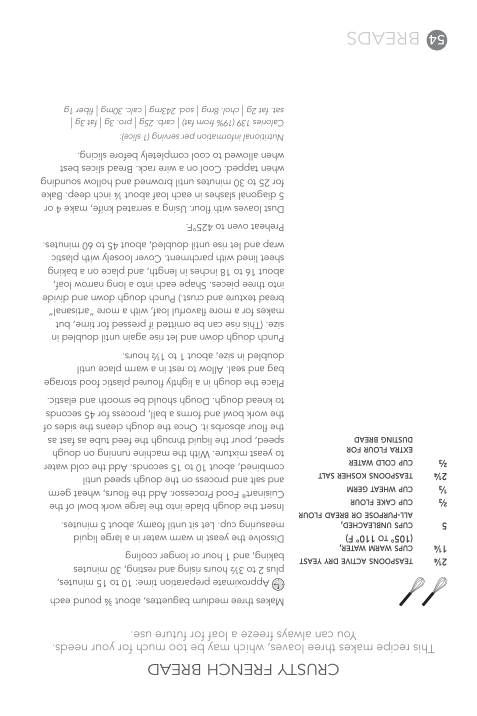 Breads, Crusty french bread | Cuisinart FP-14 User Manual | Page 39 / 93