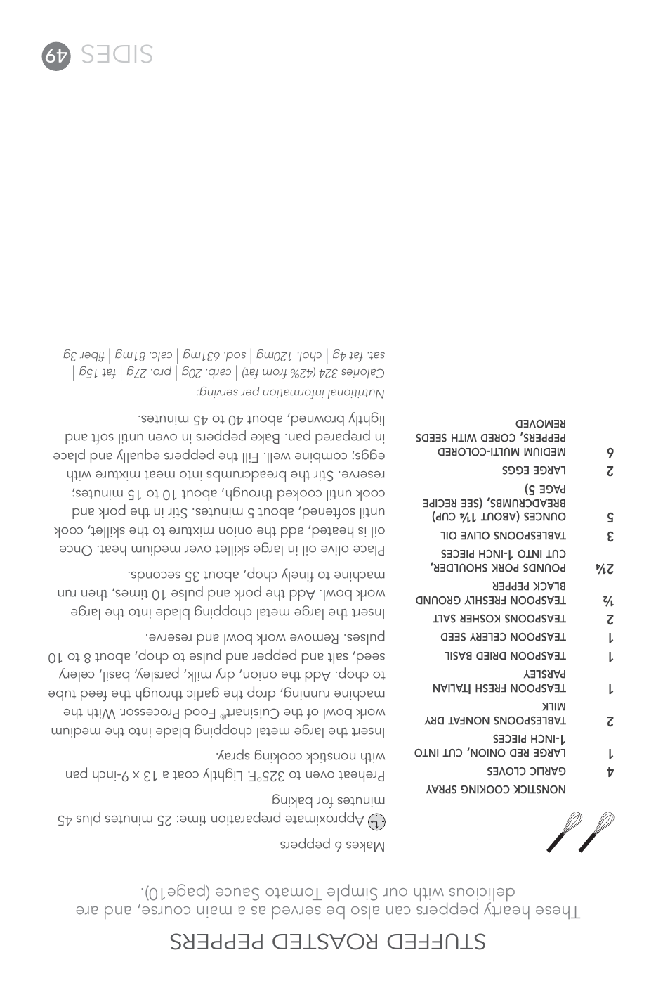 Sides, Stuffed roasted peppers | Cuisinart FP-14 User Manual | Page 44 / 93