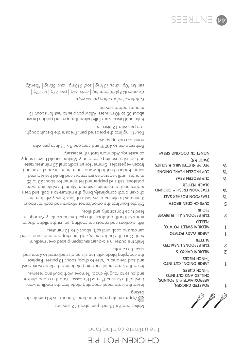 Entrées, Chicken pot pie, The ultimate comfort food | Cuisinart FP-14 User Manual | Page 49 / 93