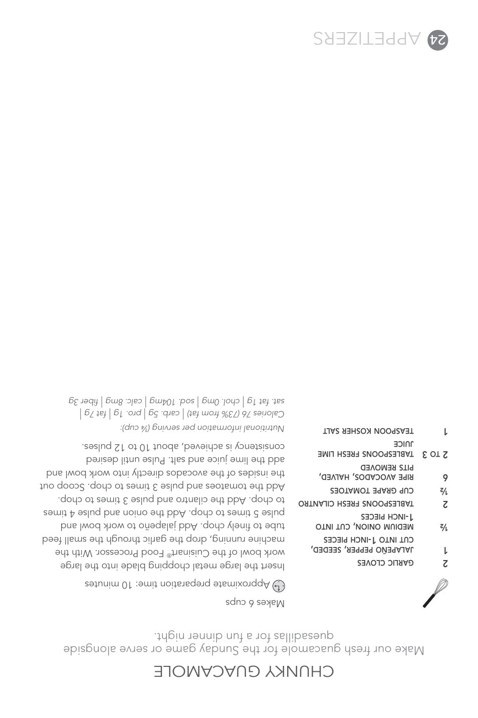 Appetizers, Chunky guacamole | Cuisinart FP-14 User Manual | Page 69 / 93