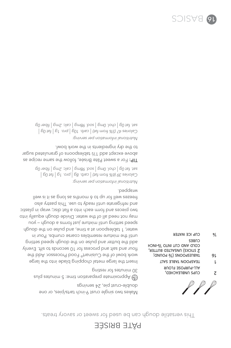 Basics, Pâ te brisée | Cuisinart FP-14 User Manual | Page 77 / 93