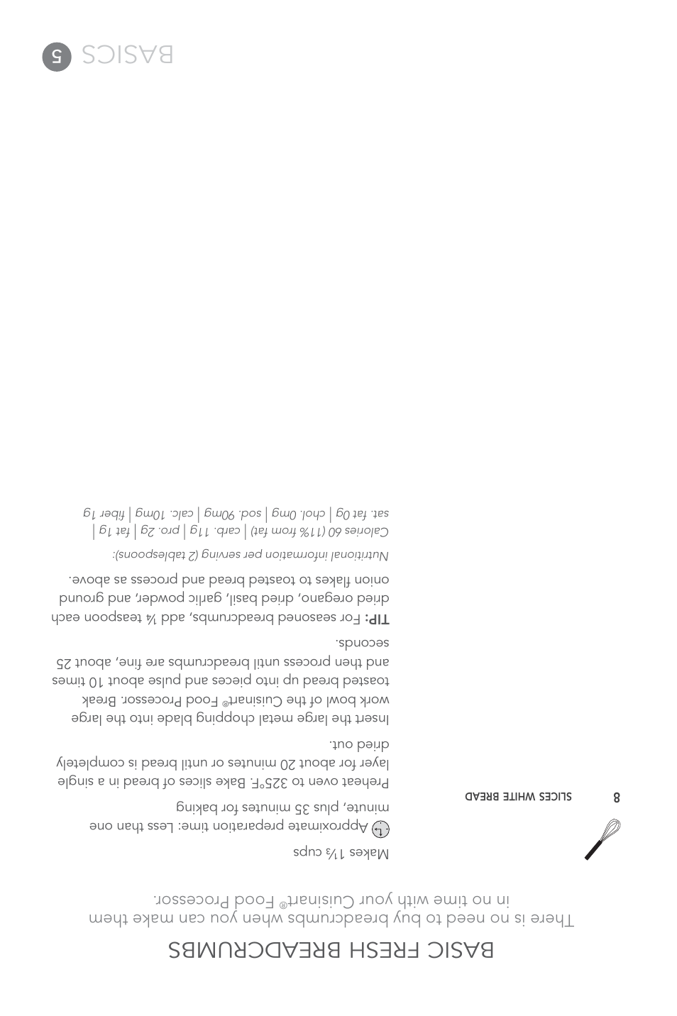 Basics, Basic fresh breadcrumbs, Food processor | Cuisinart FP-14 User Manual | Page 88 / 93
