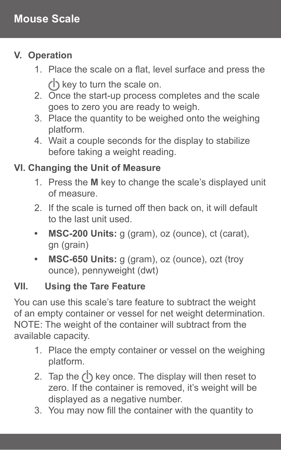 American Weigh Scales (AWS) MSC-650 User Manual | Page 4 / 7
