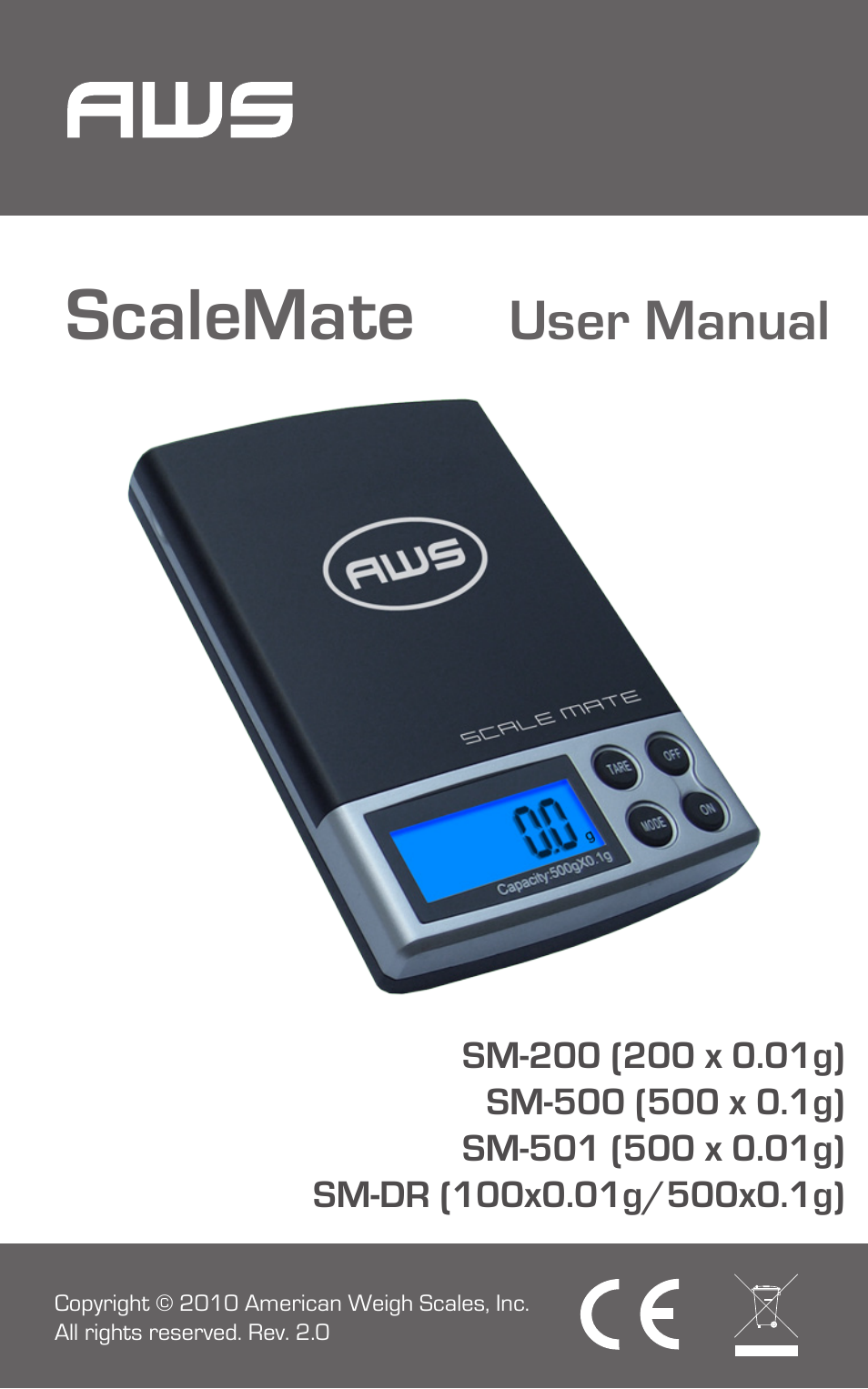 American Weigh Scales (AWS) SM-500 User Manual | 7 pages