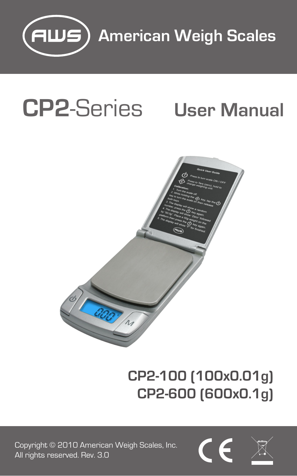 American Weigh Scales (AWS) CP2-600 User Manual | 6 pages