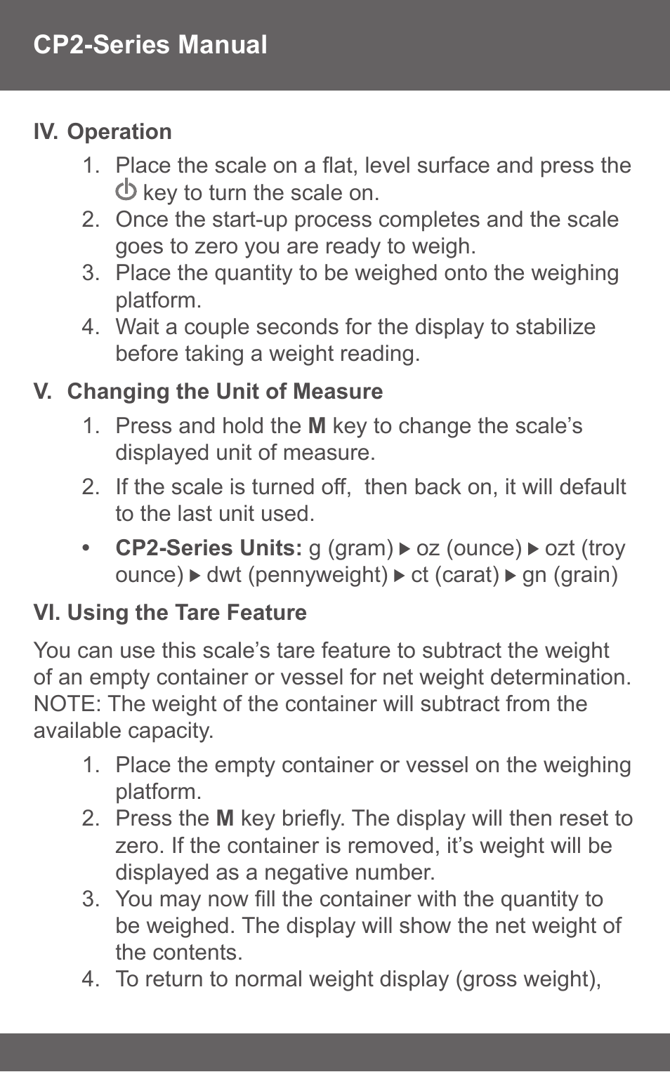 American Weigh Scales (AWS) CP2-600 User Manual | Page 4 / 6