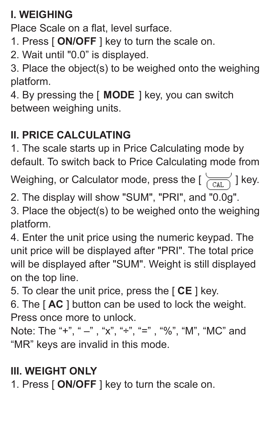 American Weigh Scales (AWS) CQ-350 User Manual | Page 3 / 6