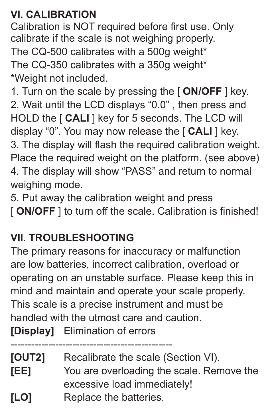 American Weigh Scales (AWS) CQ-350 User Manual | Page 5 / 6