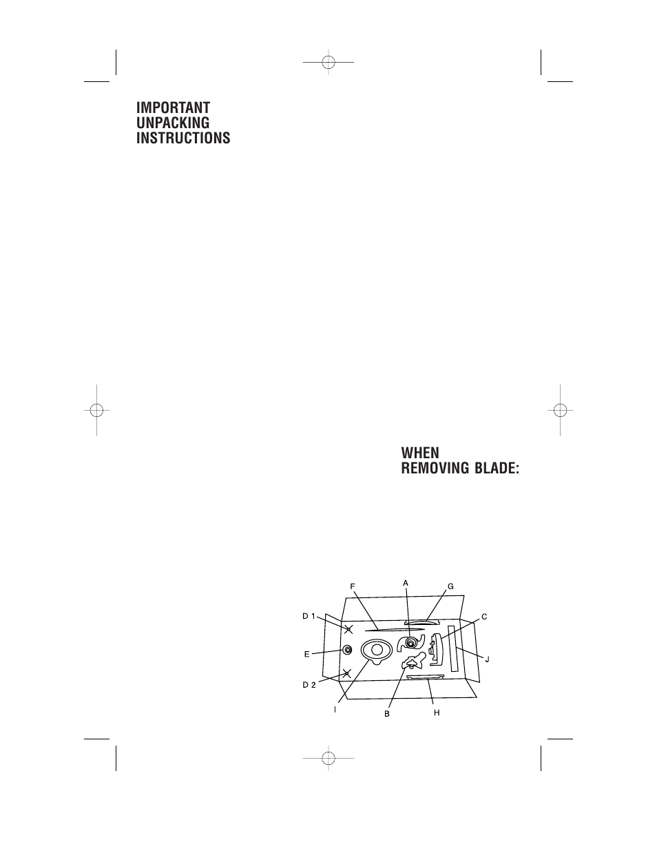 Important unpacking instructions, When removing blade | Cuisinart MP-14C User Manual | Page 3 / 24