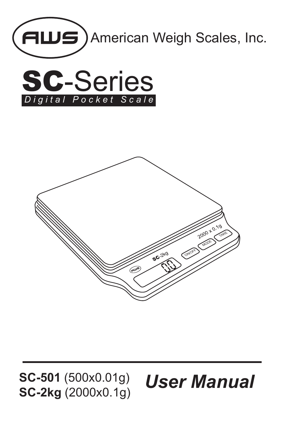 American Weigh Scales (AWS) SC-2KG User Manual | 5 pages