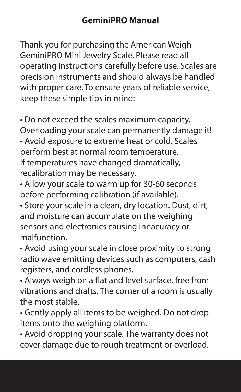 American Weigh Scales (AWS) GeminiPRO User Manual | Page 2 / 5