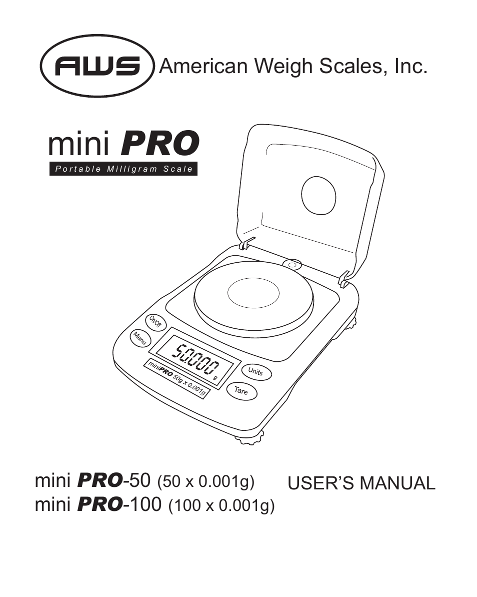 American Weigh Scales (AWS) Mini-Pro-50 User Manual | 6 pages