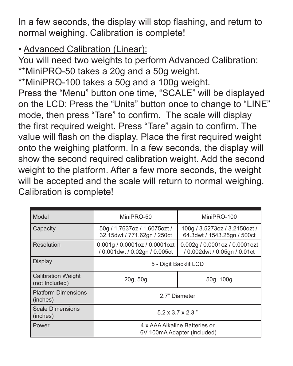American Weigh Scales (AWS) Mini-Pro-50 User Manual | Page 6 / 6