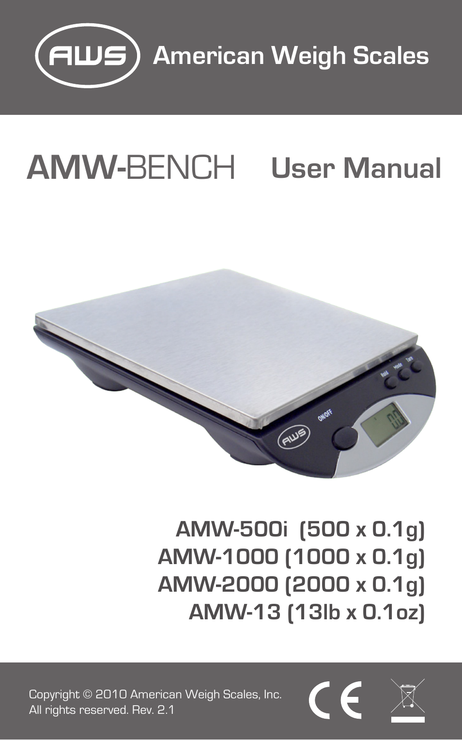 American Weigh Scales (AWS) AMW-500i User Manual | 7 pages