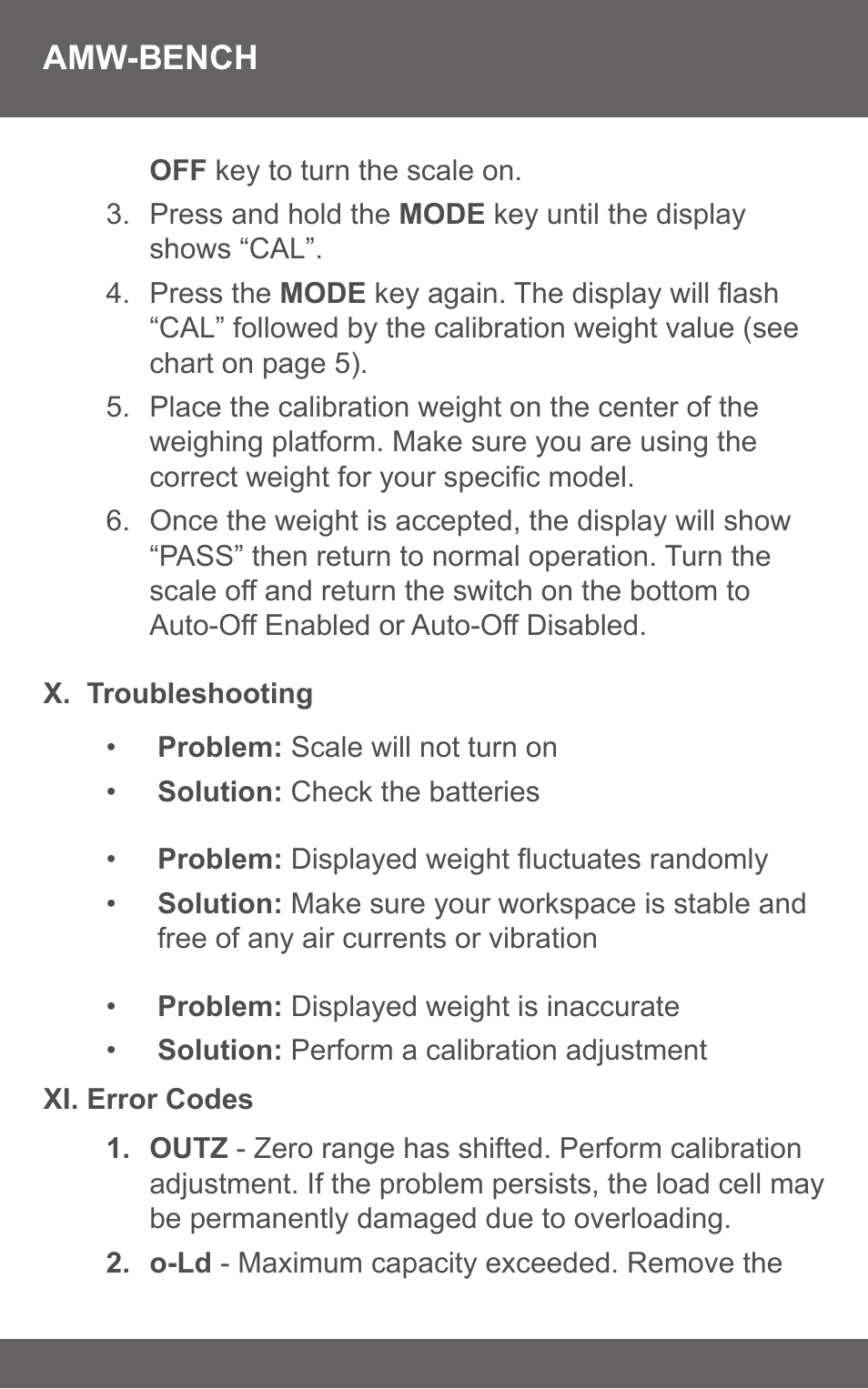 American Weigh Scales (AWS) AMW-500i User Manual | Page 6 / 7