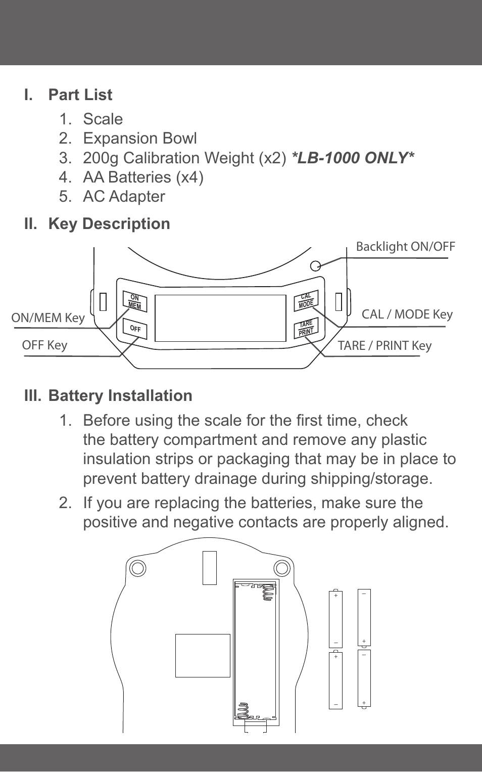 American Weigh Scales (AWS) LB-1000 User Manual | Page 3 / 7