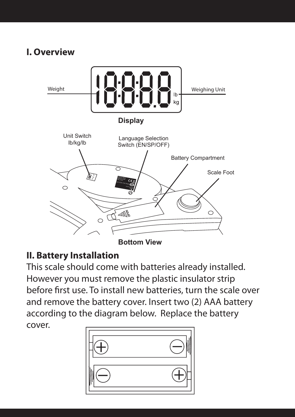 Bottom view display | American Weigh Scales (AWS) 396TBS User Manual | Page 3 / 7