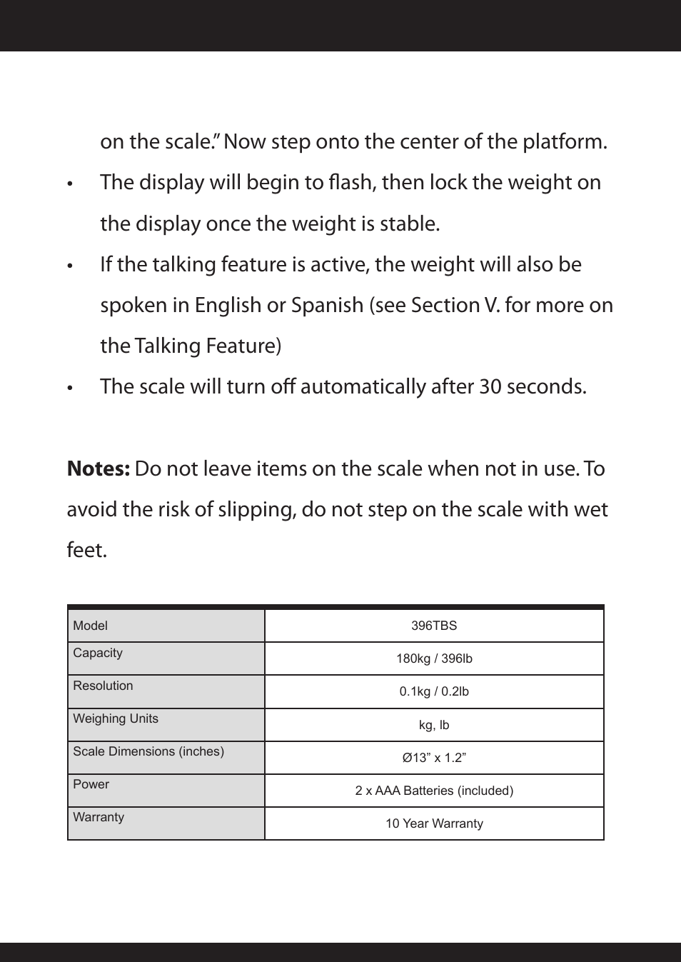 American Weigh Scales (AWS) 396TBS User Manual | Page 5 / 7