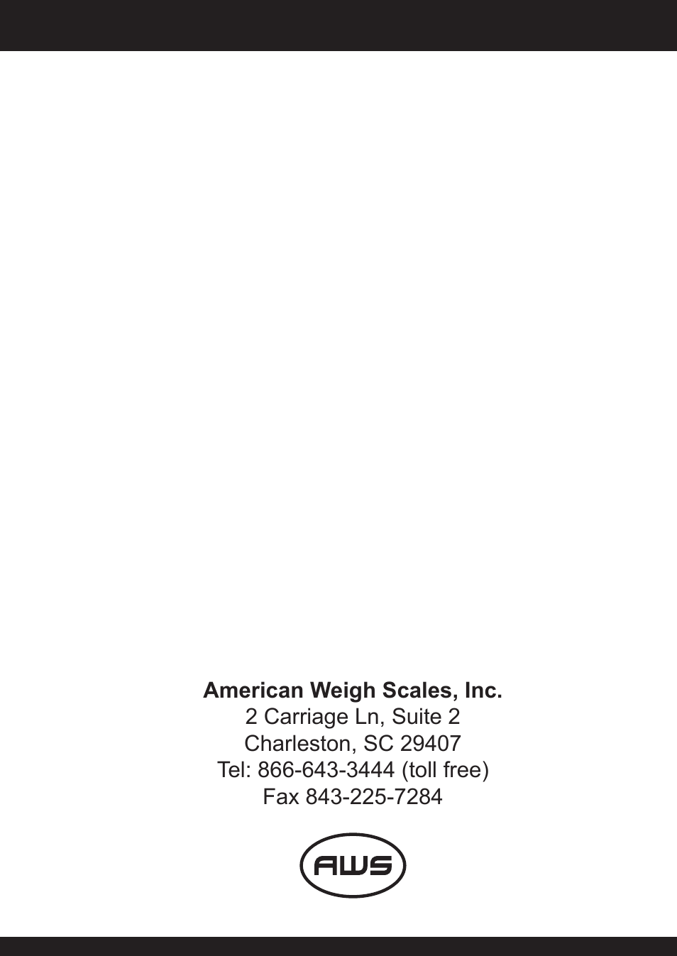 American Weigh Scales (AWS) 396TBS User Manual | Page 7 / 7