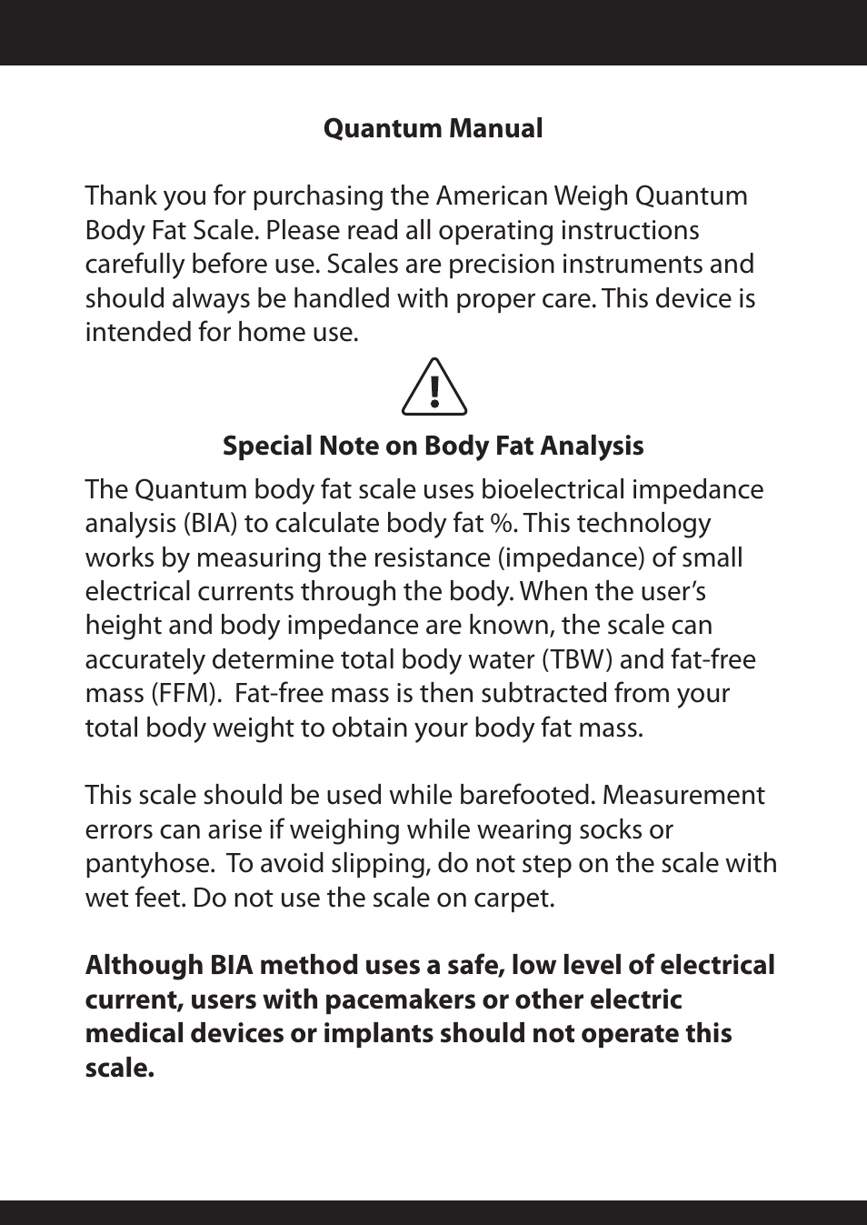American Weigh Scales (AWS) Quantum User Manual | Page 2 / 9