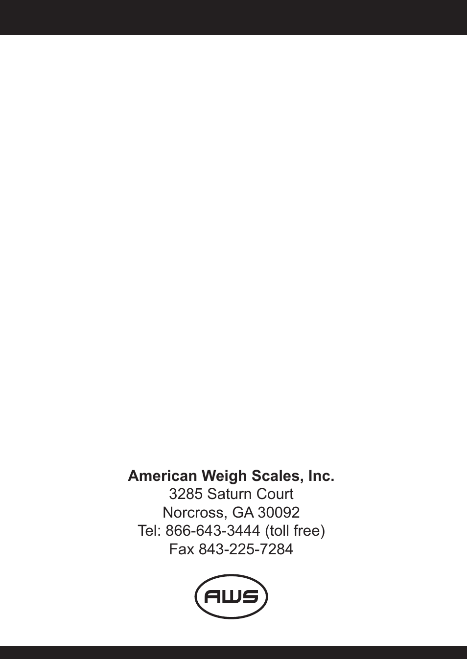 American Weigh Scales (AWS) Quantum User Manual | Page 9 / 9