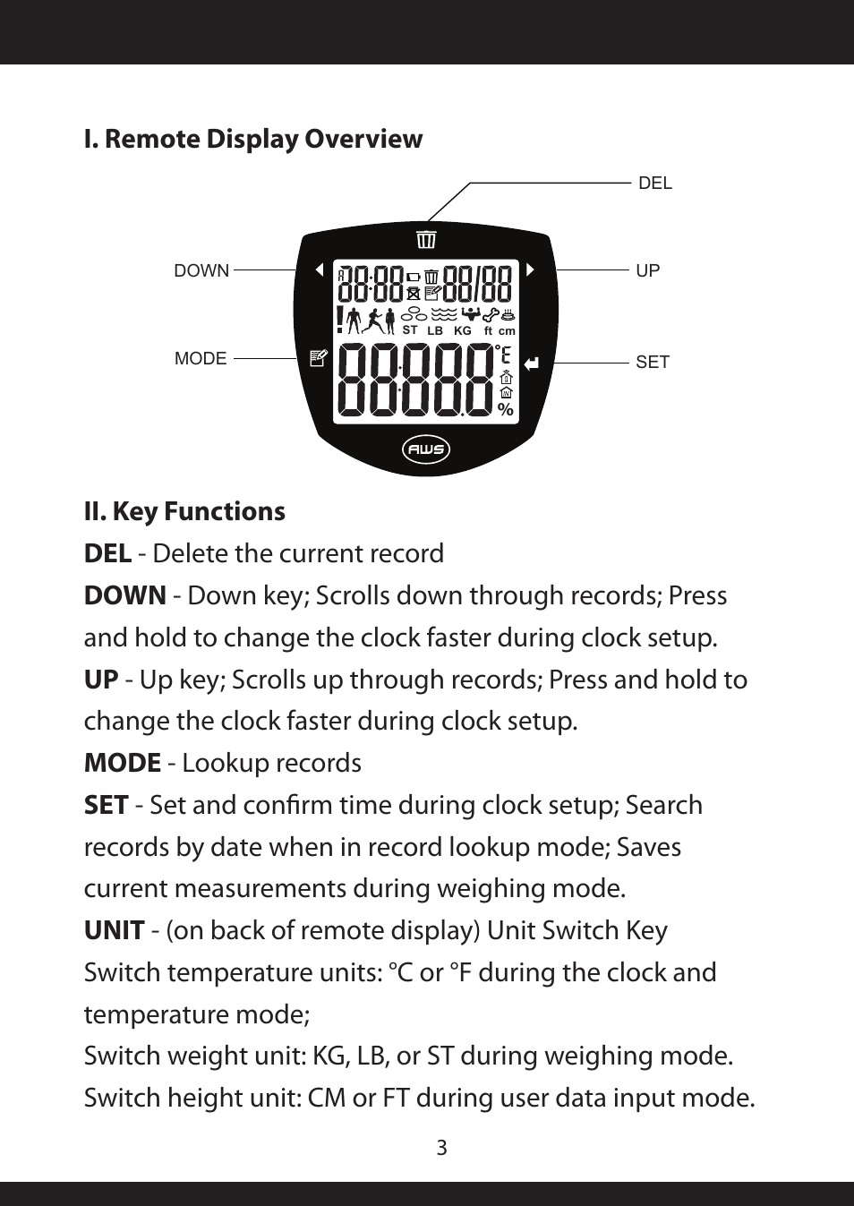 American Weigh Scales (AWS) BioWeigh-IR User Manual | Page 3 / 10