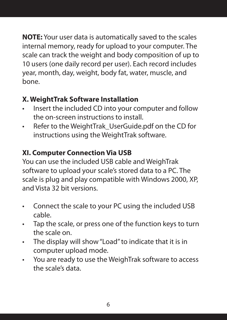American Weigh Scales (AWS) BioWeigh-USB User Manual | Page 6 / 9