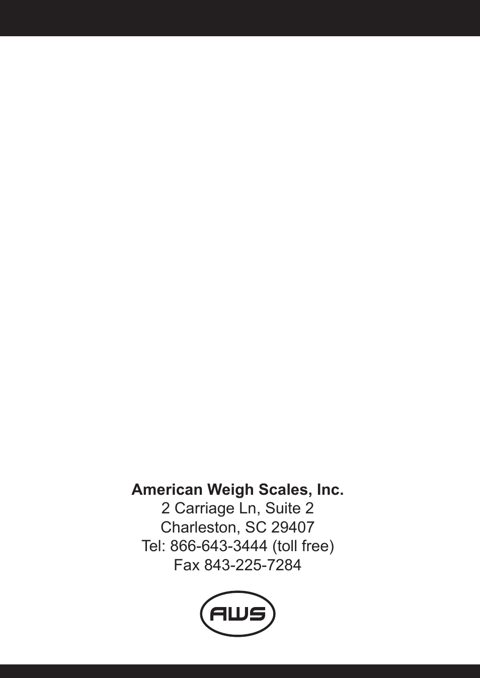 American Weigh Scales (AWS) ONYX User Manual | Page 8 / 8