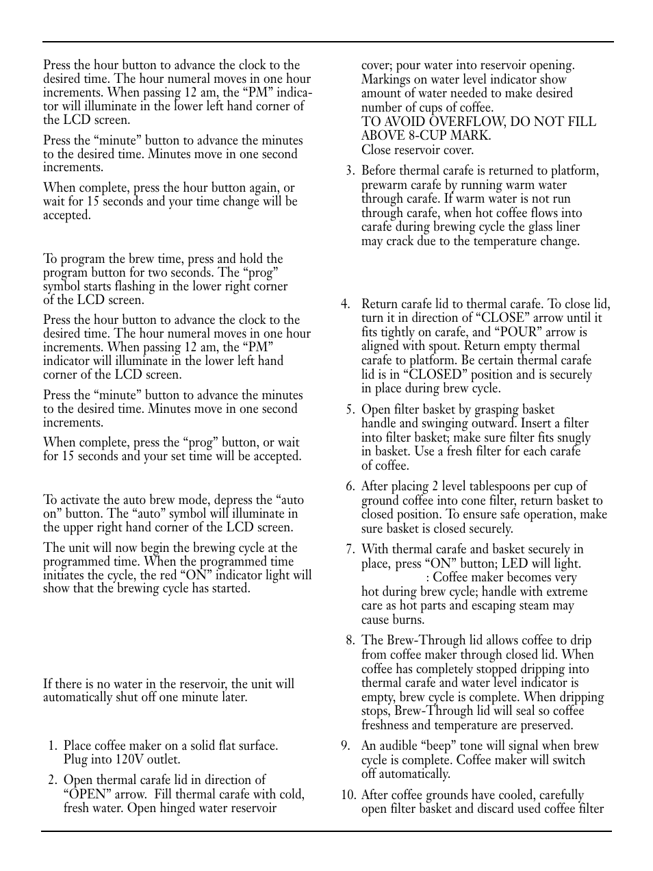 Coffee preparation | Cuisinart DTC-850 Series User Manual | Page 4 / 8