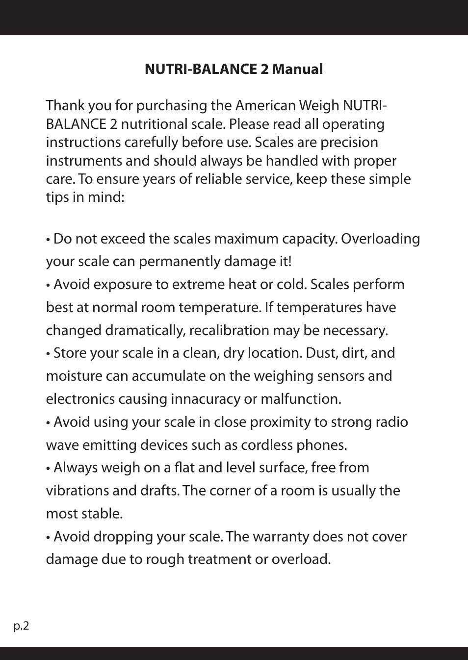 American Weigh Scales (AWS) NB2-5000 User Manual | Page 2 / 22