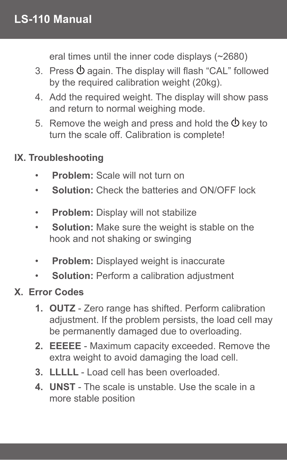 American Weigh Scales (AWS) LS-110 User Manual | Page 6 / 7