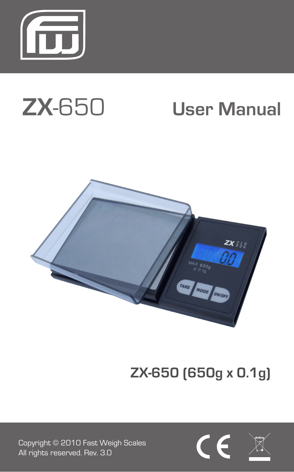 American Weigh Scales (AWS) ZX-650 User Manual | 7 pages