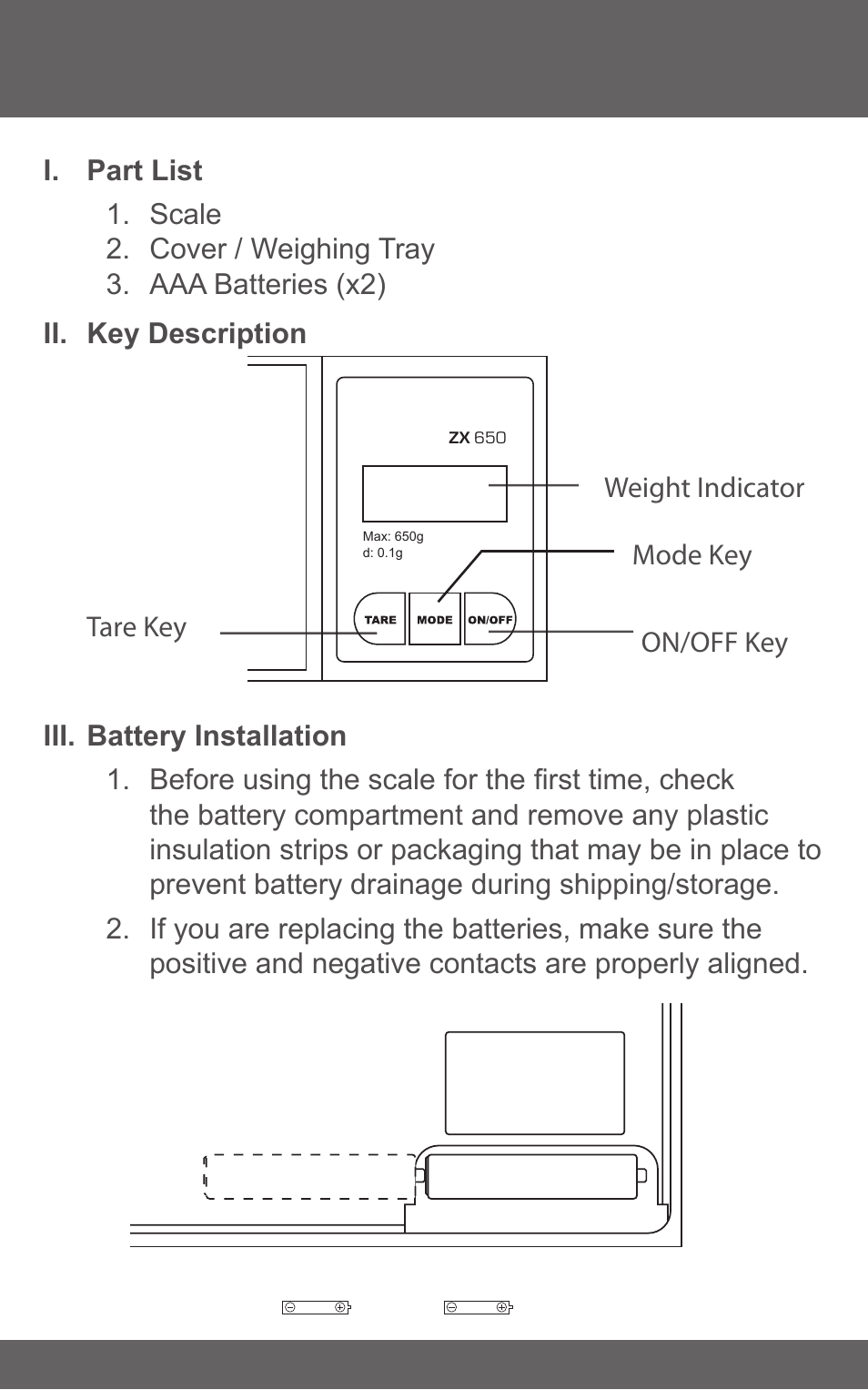 American Weigh Scales (AWS) ZX-650 User Manual | Page 3 / 7