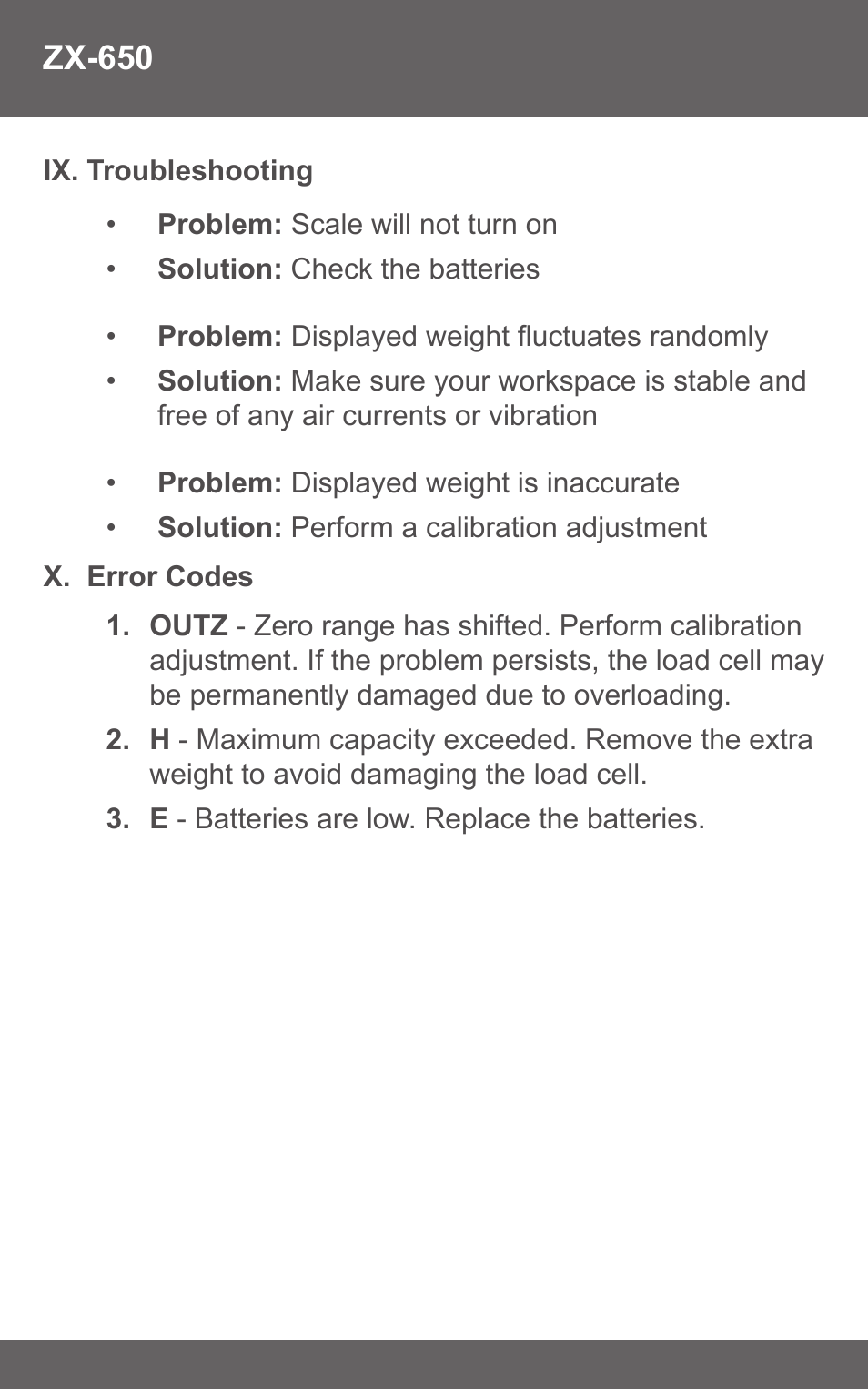 American Weigh Scales (AWS) ZX-650 User Manual | Page 6 / 7