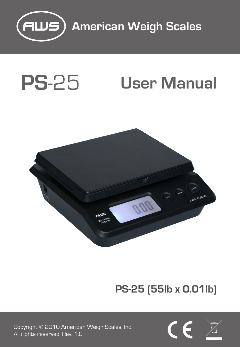 American Weigh Scales (AWS) AMW PS-25 User Manual | 6 pages