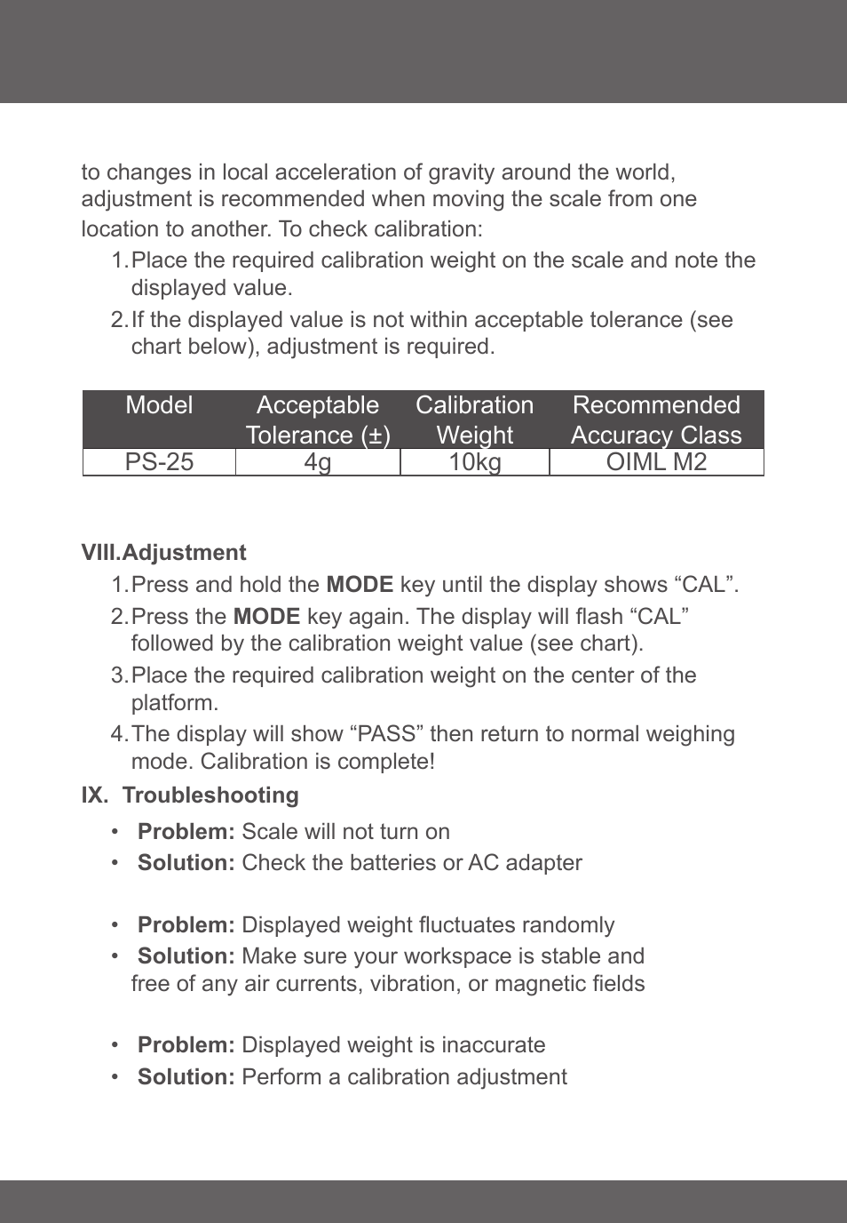 American Weigh Scales (AWS) AMW PS-25 User Manual | Page 5 / 6