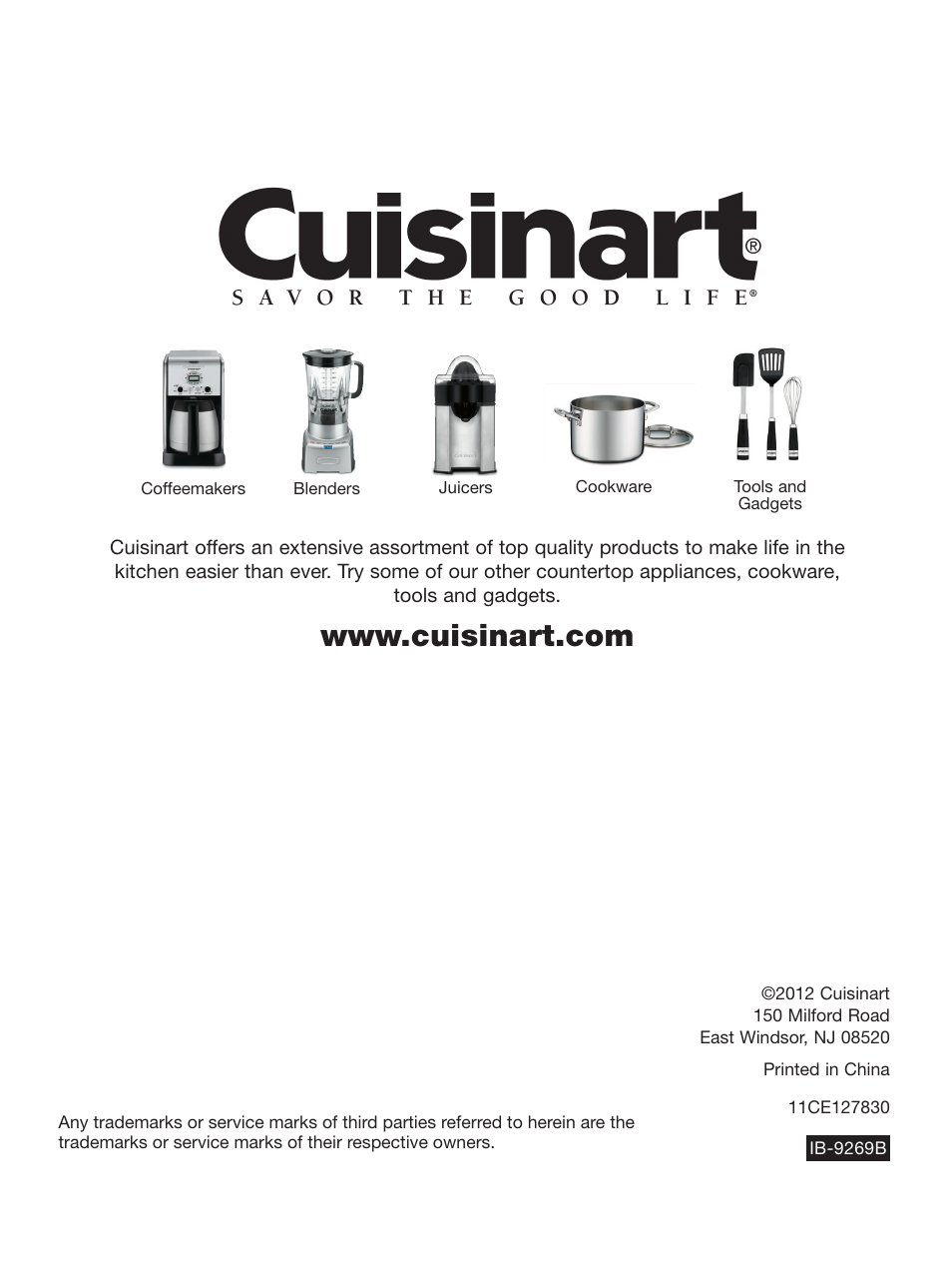 Cuisinart CJE-1000 User Manual | Page 10 / 10