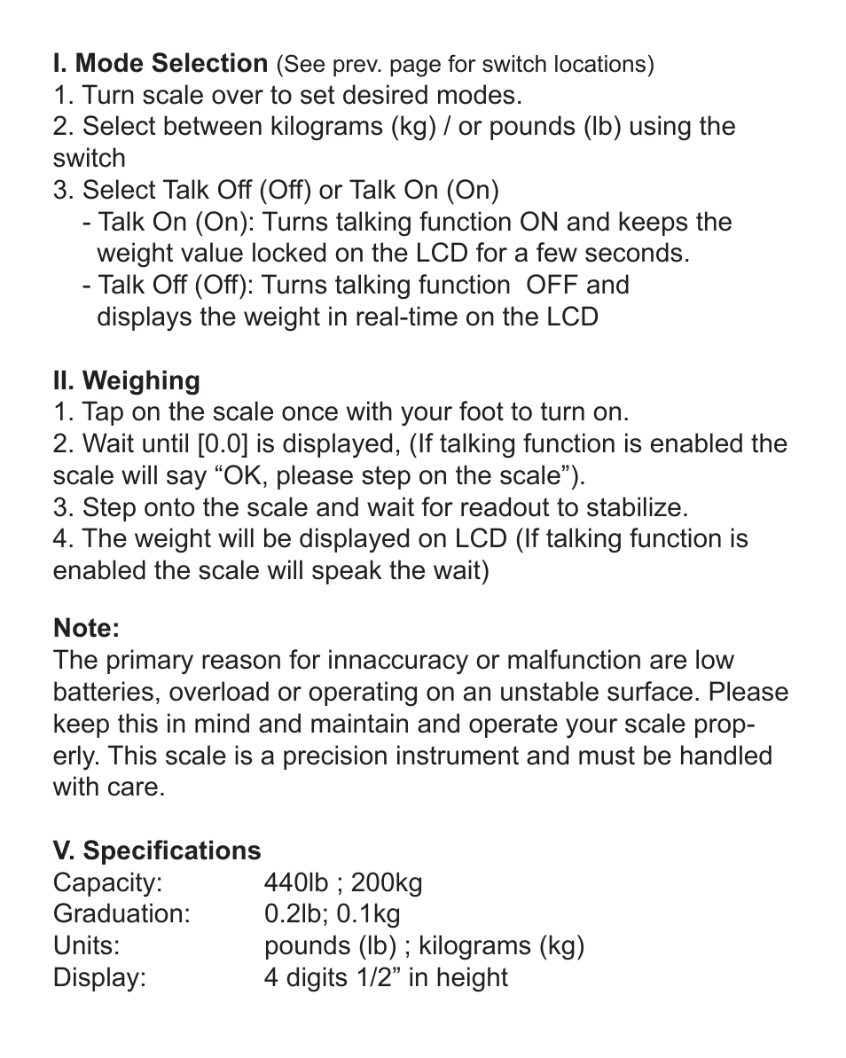 American Weigh Scales (AWS) AMW-440T User Manual | Page 4 / 4