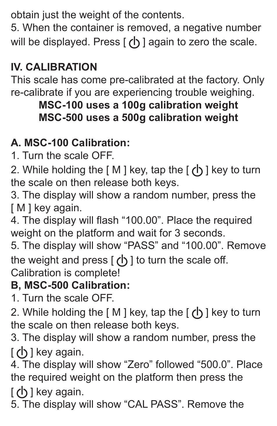 American Weigh Scales (AWS) MSC-500 User Manual | Page 4 / 6