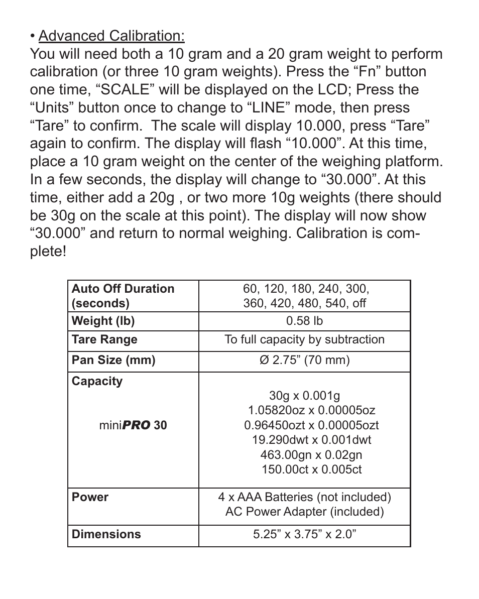 American Weigh Scales (AWS) Mini-Pro-30 User Manual | Page 6 / 6